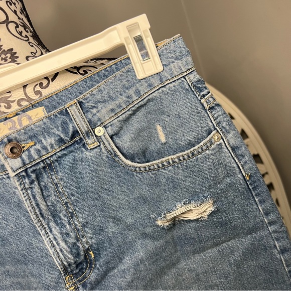 Free People Boho Distressed Hallie Denim Skirt Size 30/10 - Picture 4 of 12